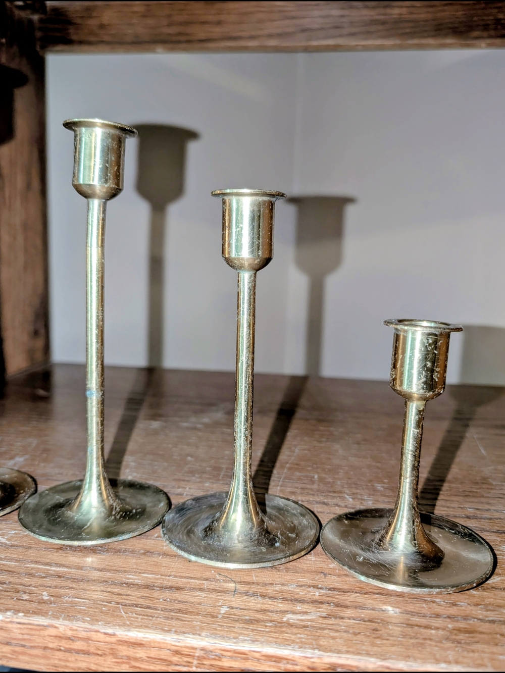 Brass Taper Candle Holders Set - Picture 2 of 4